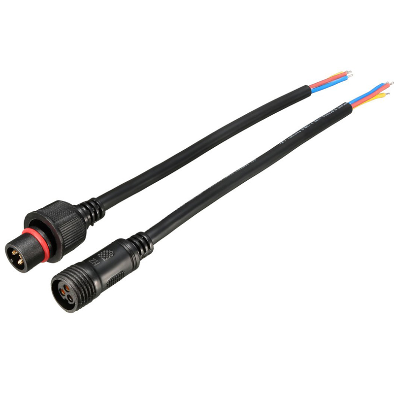 Male Female 20AWG 3 Terminal Waterproof Connector Cable Black for CCT LED Strips Light Male Female 20AWG 3 Terminal Waterproof Connector Cable Black for CCT LED Strips Light